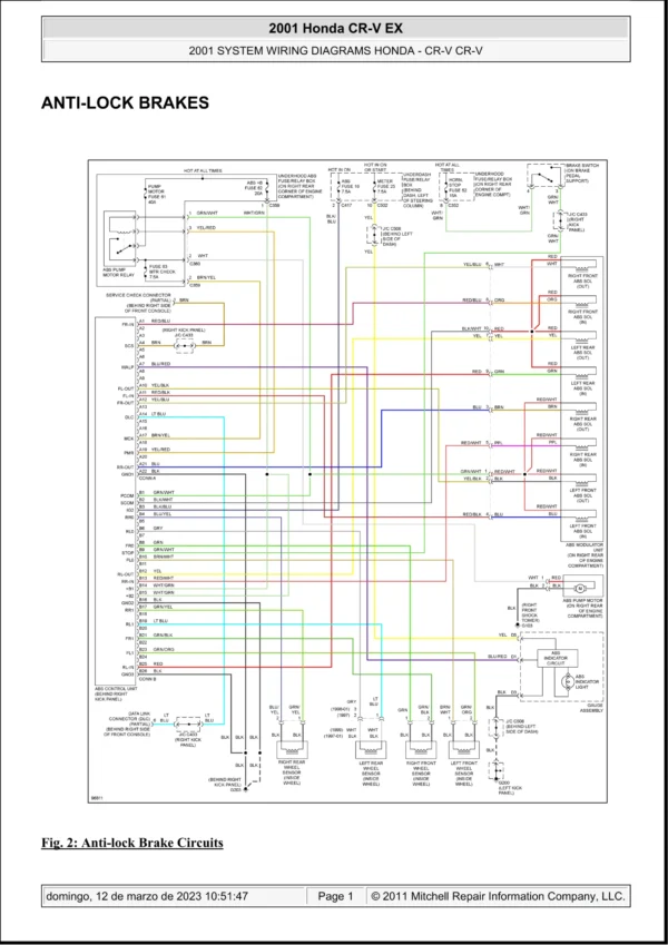 Diagramas eléctricos Honda CR-V 2001