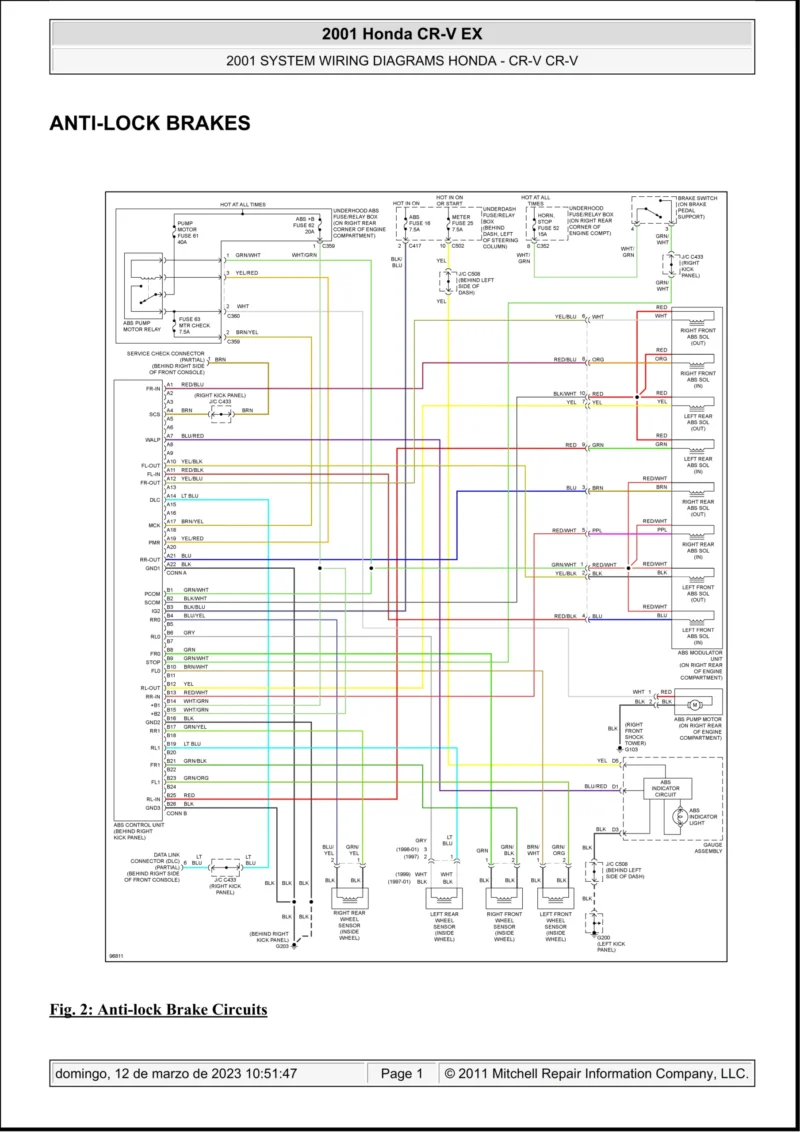 Diagramas eléctricos Honda CR-V 2001