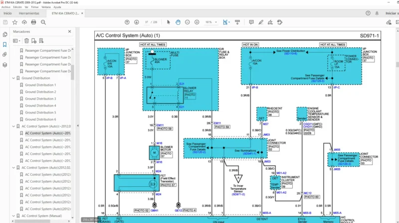 diagramas electricos kia cerato 2009