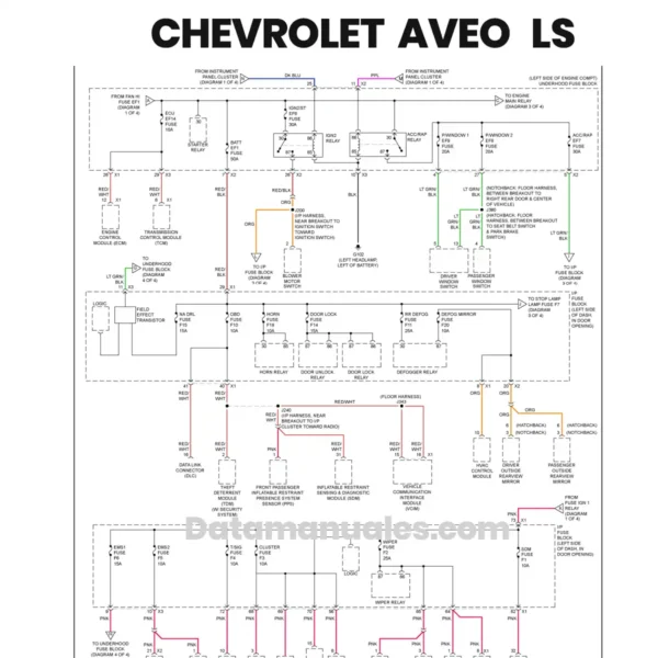 diagramas eléctricos Chevrolet Aveo 2010 1.6