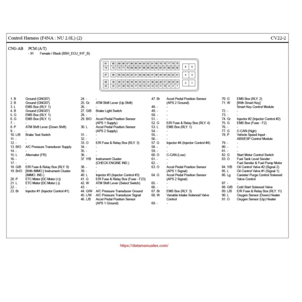 Daigramas electricos kia SPORTAGE pin out