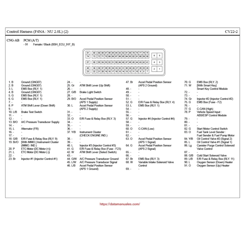 Daigramas electricos kia SPORTAGE pin out