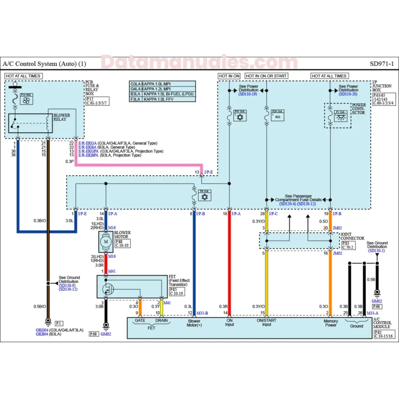 Diagramas Eléctricos Kia Picanto 2016 AL 2017 Motores 1.0L y 1.2L