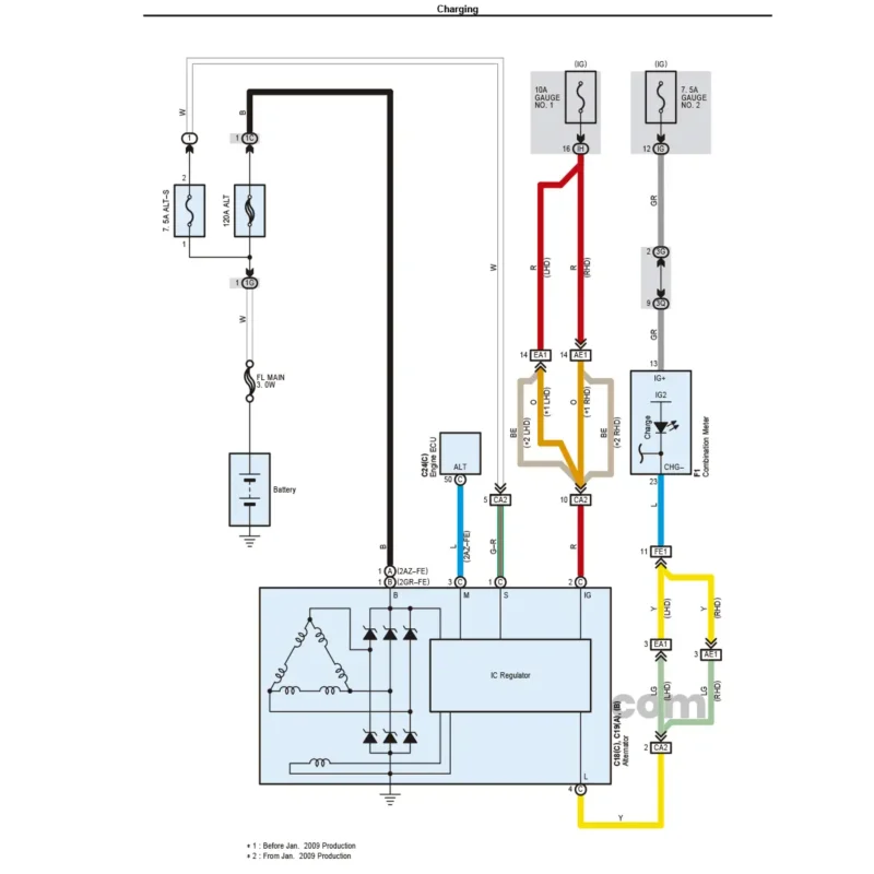 Diagramas Eléctricos toyota camry 2006 2009 2.4 y 3.5 v6