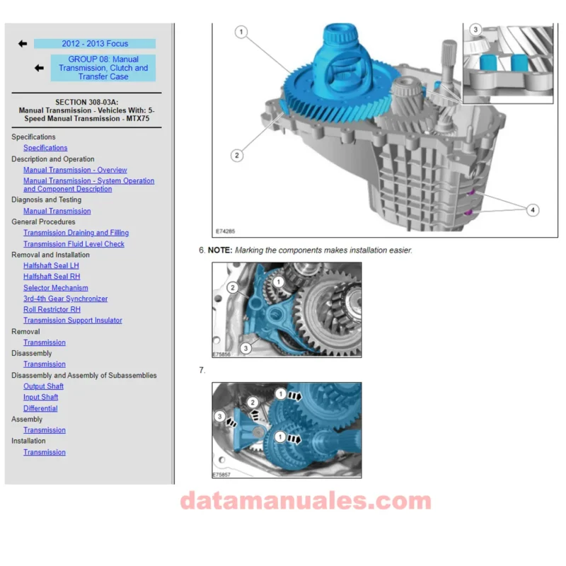 manual de taller ford focus 2013 2.0L