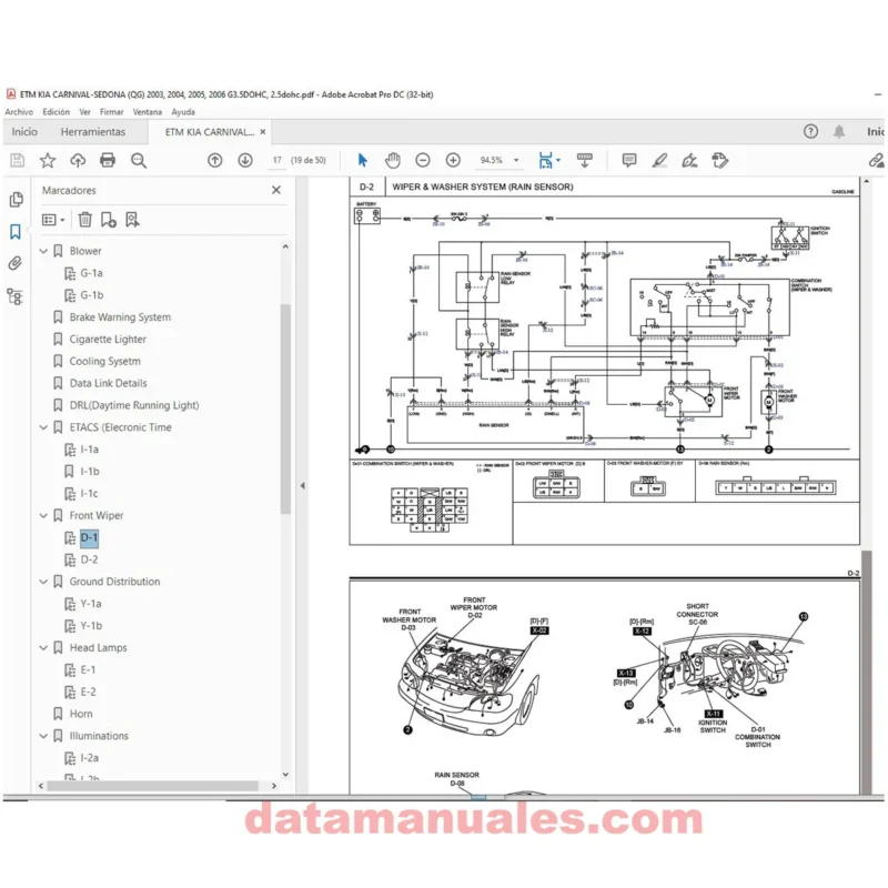 diagramas eléctricos kia carnival sedona 2003 2004 2005 2006