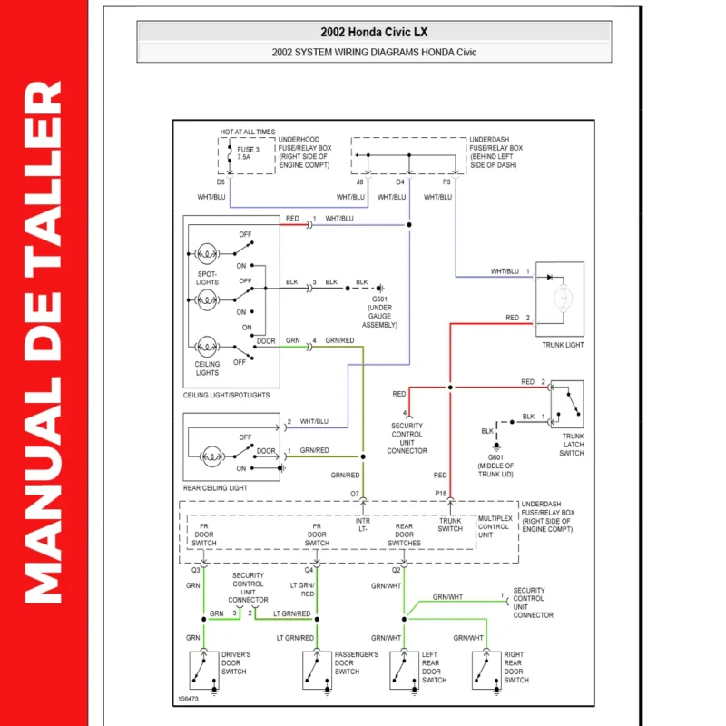 HONDA CIVIC LX 2002 WIRING DIAGRAMs