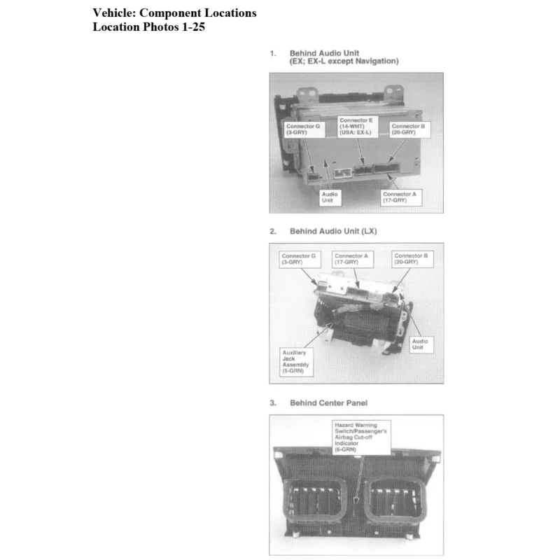 Component Locations Wiring Diagrams HONDA CR-V 2008