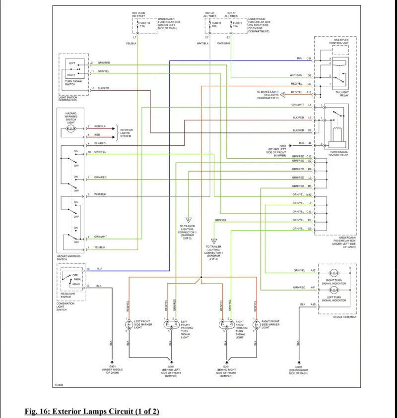 Descargar diagramas eléctricos Honda Element EX 2004 – Motor 2.4L pdf a color