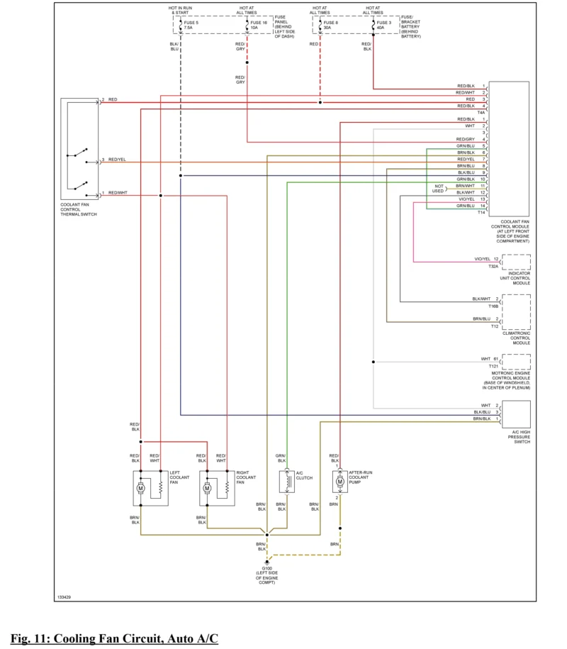 Diagramas Electricas Volkswagen Jetta GL A4 2000-cooling FAN