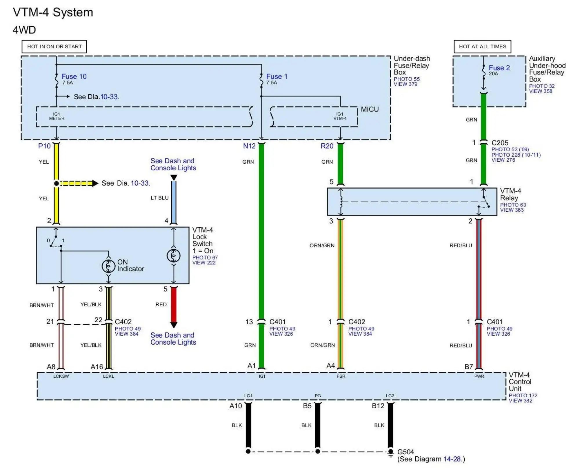 Diagramas Eléctricos Honda Pilot 4WD V6 3.5L 2009 al 2011 DIAGRAMS